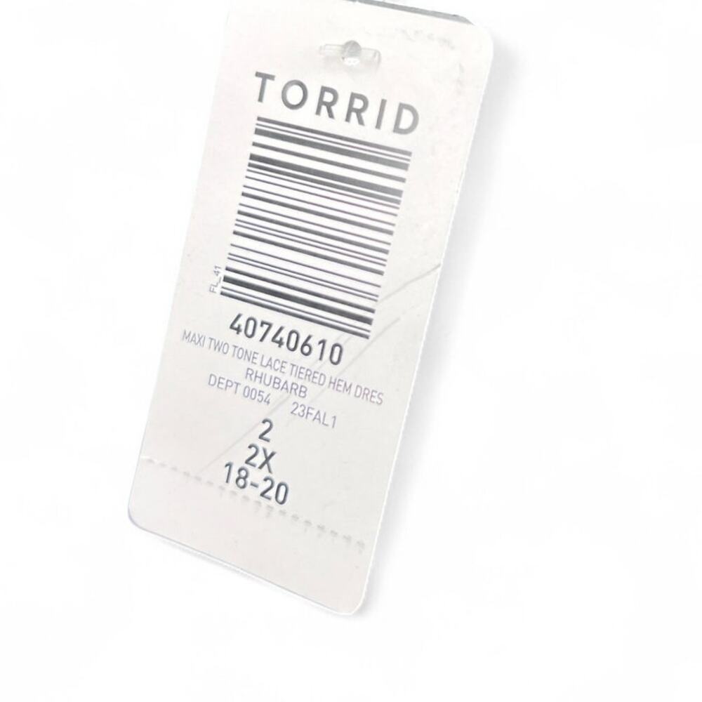 New Torrid | 2X 18-20 | Lace Two Tones Lace Tiered Maxi Dress Ruffle Long - Picture 6 of 7